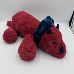 Aurora Snoozles Red Triceratops 18" Dinosaur Plush Blue Frill, Horns Soft Floppy